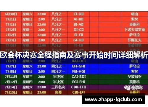 欧会杯决赛全程指南及赛事开始时间详细解析